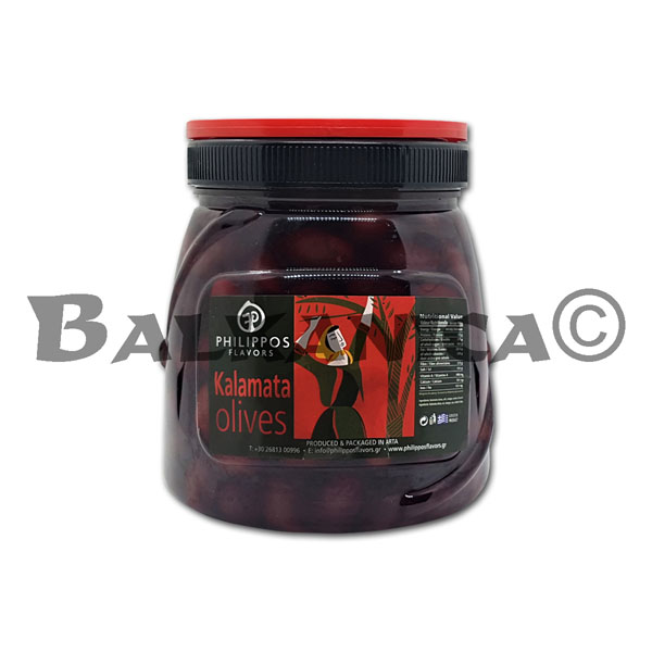 1 KG OLIVES KALAMATA PITTED EXTRA LARGE 231/260 PHILIPPOS FLAVORS