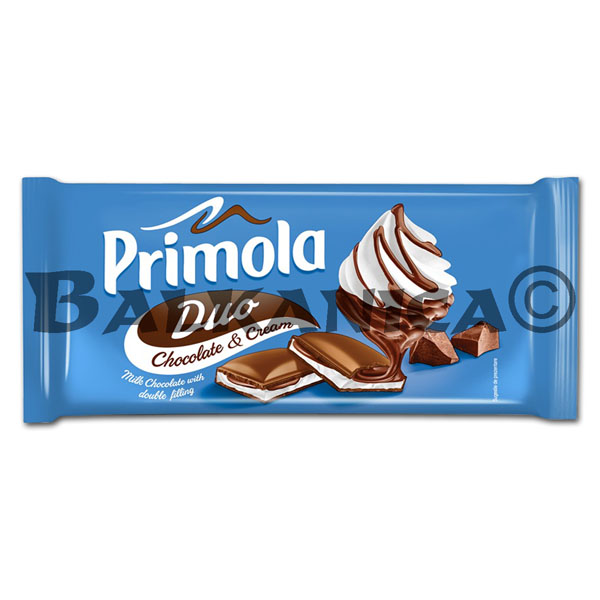 89 G CHOCOLATE MILK WITH CREAM DUO PRIMOLA 89 G CHOCOLATE MILK WITH CREAM DUO PRIMOLA