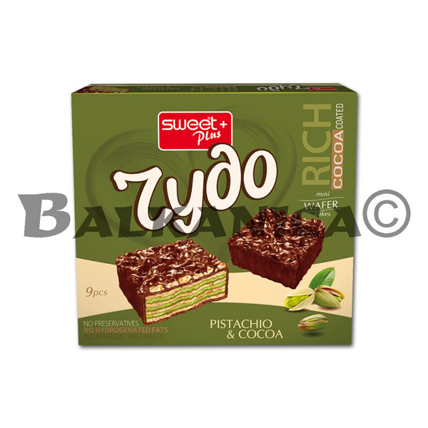 130 G TORT WAFLOWY Z KREMEM PISTACJOWYM I ORZESZKAMI ZIEMNYMI RYDO