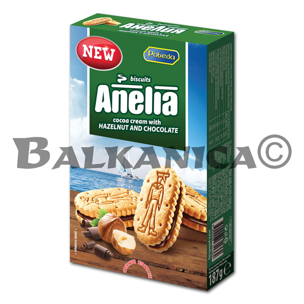 187 G BISCUITS SANDWICH COCOA CREAM WITH HAZELNUTS ANELIYA POBEDA 187 G BISCUITS SANDWICH COCOA CREAM WITH HAZELNUTS ANELIYA POBEDA