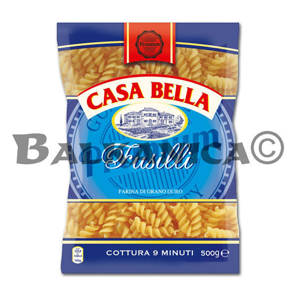 500 G PASTA FUSILLI FROM DURUM WHEAT CASA BELLA 500 G PASTA FUSILLI FROM DURUM WHEAT CASA BELLA